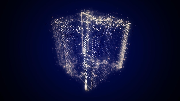 An abstract representation of a ballot box with a blockchain overlay, symbolizing the secure and transparent nature of a blockchain-based voting system. The background should include imagery of voting booths and American flags.