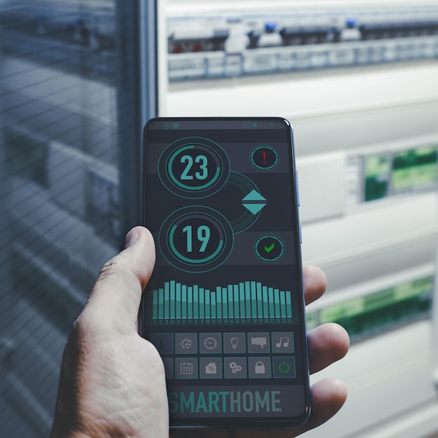 A close-up of a smart meter displaying real-time energy consumption data, highlighting the user interface and data visualization for consumers.