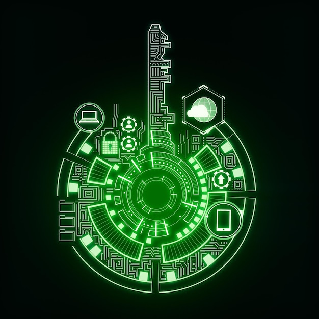 A digital illustration of a cybersecurity interface with lines of code, locks, and shields, symbolizing the defense against cyber threats in the energy sector.