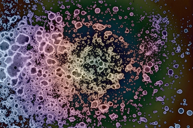 A microscopic image showing various types of probiotic bacteria (Lactobacillus, Bifidobacterium, etc.) interacting within the gut lining. The image should highlight the diversity of probiotic strains and their beneficial interaction with the intestinal environment.