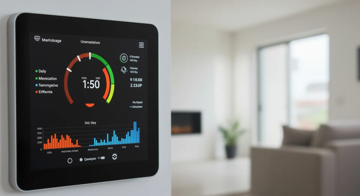 Smart thermostat optimizing home energy usage patterns