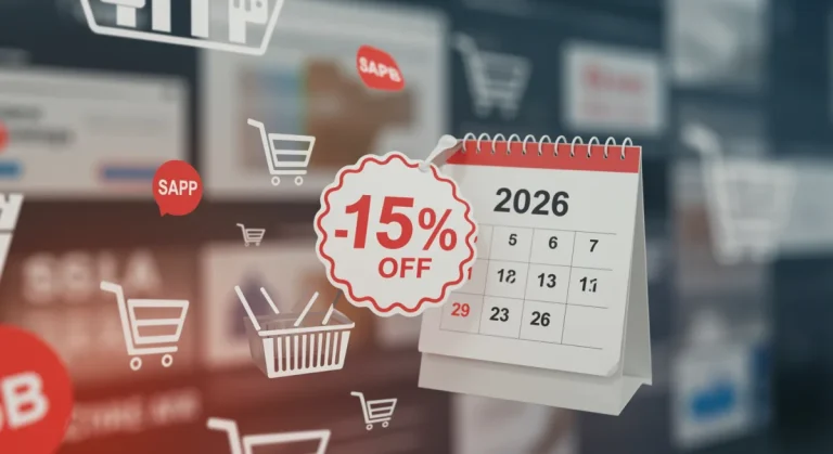 Illustration of 2026 discount codes and verified offers for 15% off online purchases.