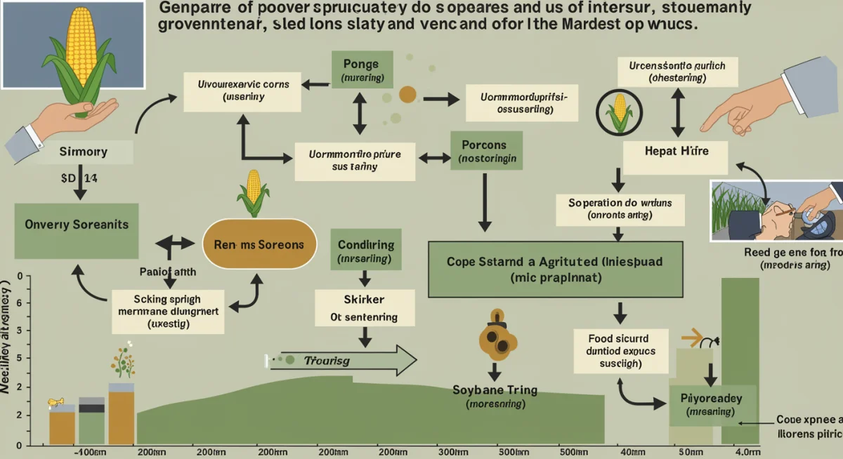 Infographic showing agricultural subsidy allocation and its effect on crop market prices.