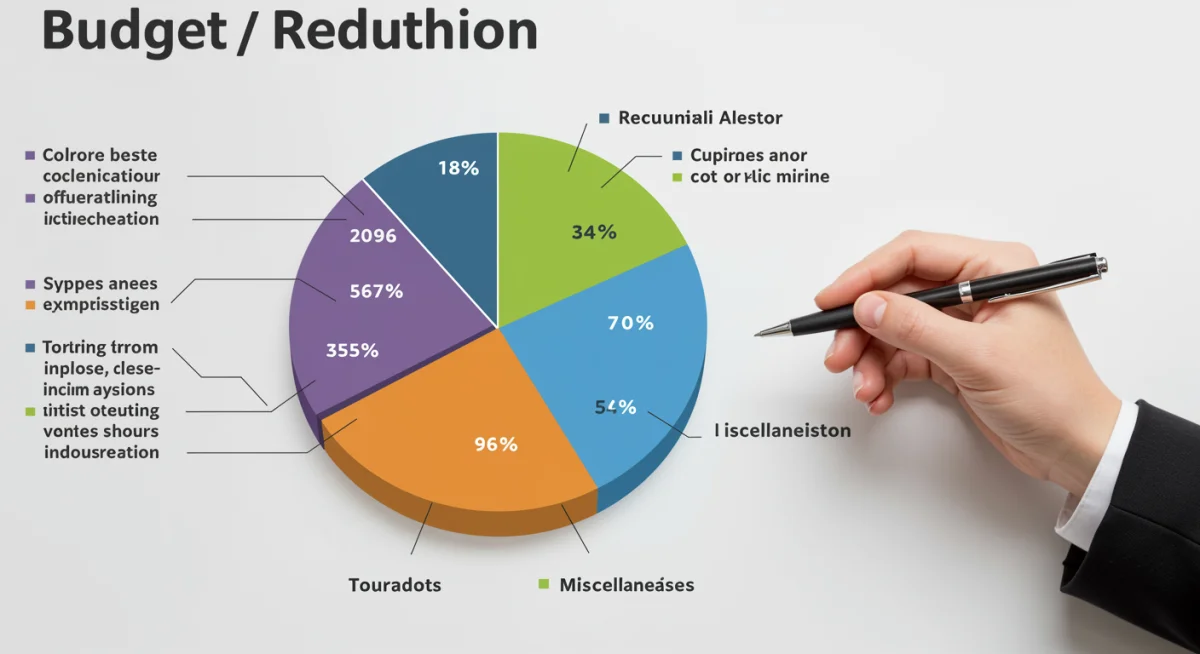Budget breakdown pie chart showing spending categories