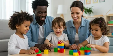 Family benefiting from childcare subsidies 2026, happy parents and children