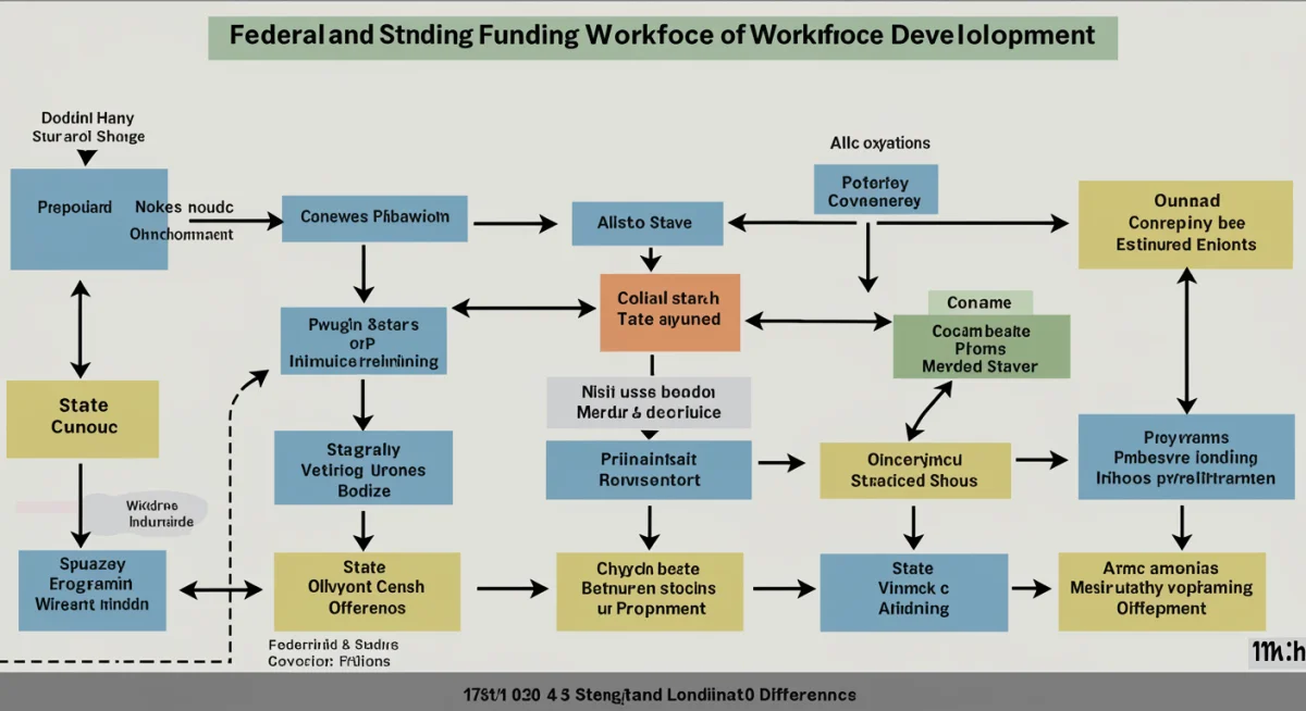 Infographic showing federal and state funding distribution for digital upskilling programs.