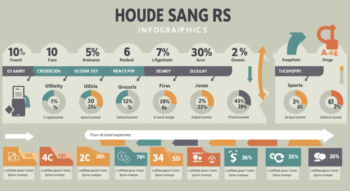 Infographic illustrating household expense categories and savings potential