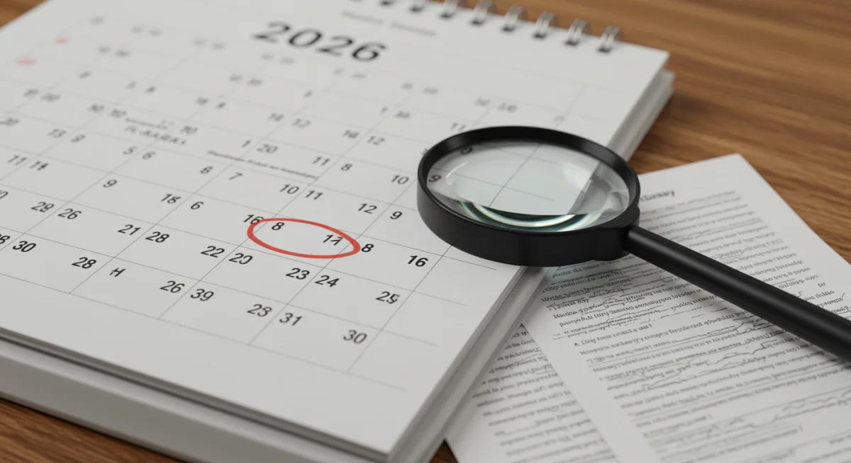 Calendar 2026 with highlighted dates for Medicaid policy review