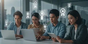 Professionals learning online with free niche skill certifications for U.S. job interviews