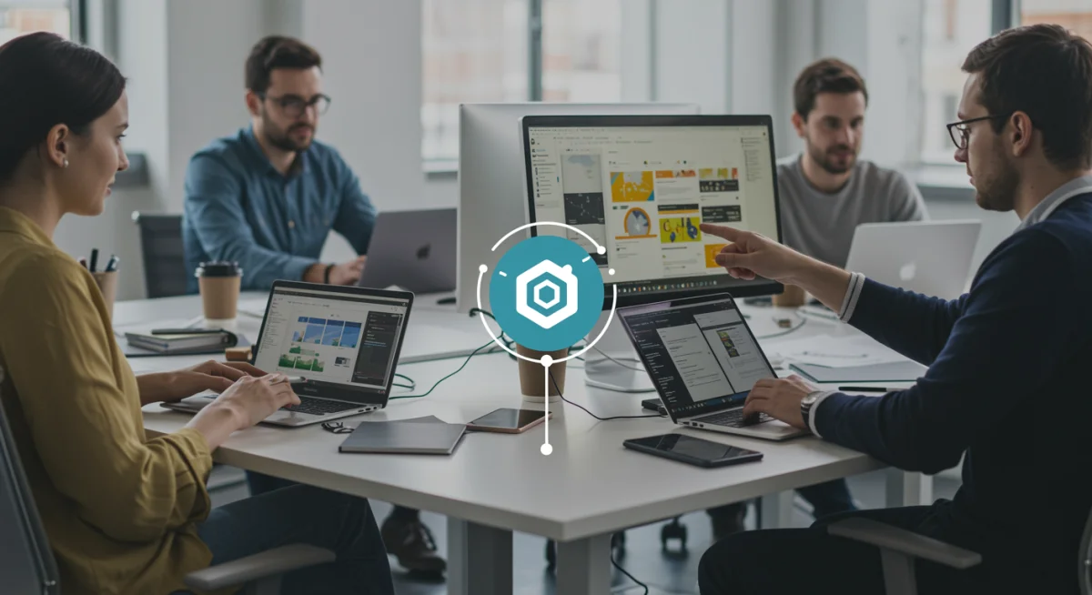 Professionals utilizing subsidized digital tools for enhanced productivity