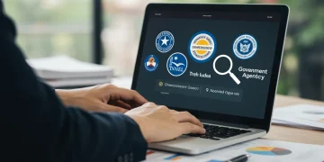 Person searching for unclaimed government funds on a laptop in 2026