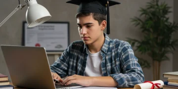Student completing FAFSA and scholarship applications for 2026
