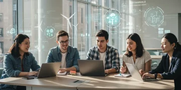 2026 Free Sustainable Tech Courses from U.S. Universities Students collaborating on sustainable technology projects in a U.S. university setting.