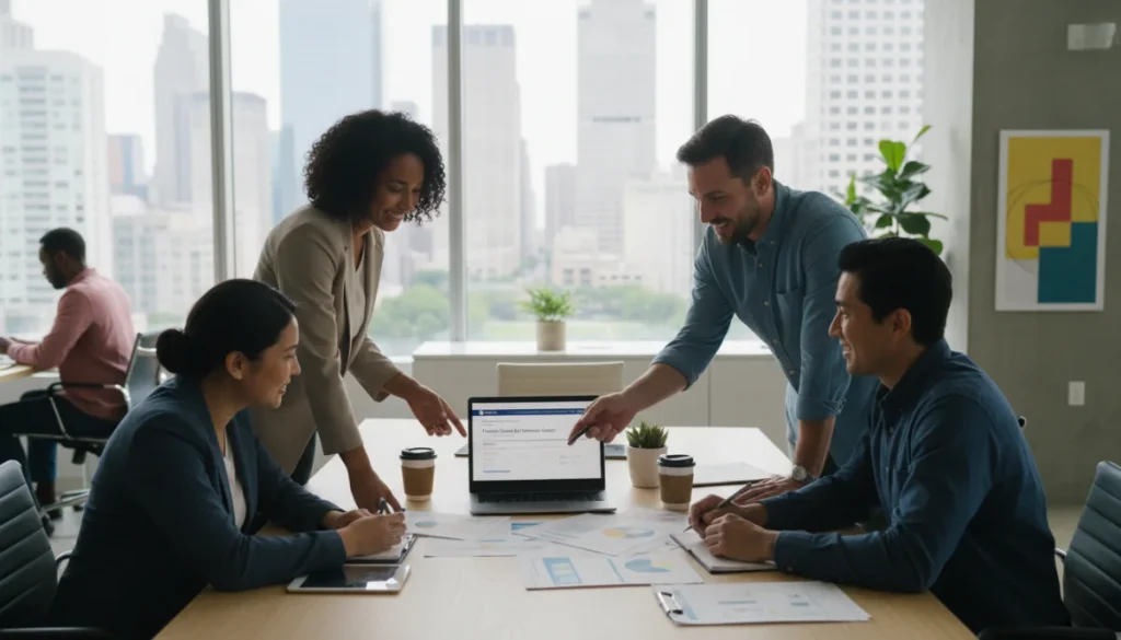 Small business owners collaborating on federal grant applications in 2026