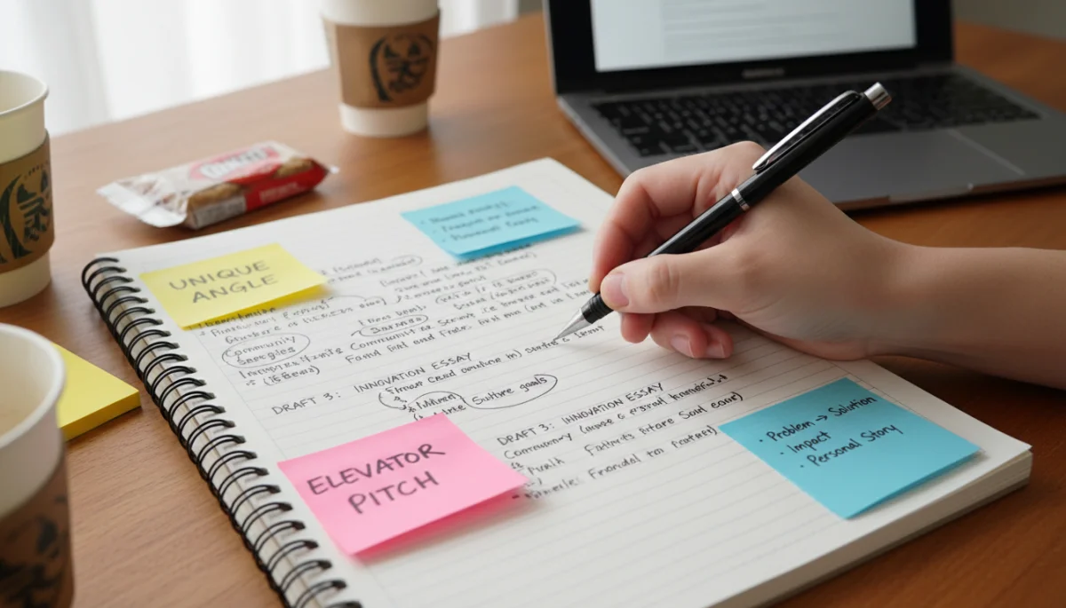 Hand writing and refining scholarship essay drafts