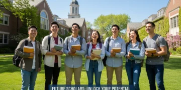 2026 Scholarship Timeline: Key Deadlines for US Students Diverse college students on campus, symbolizing academic success and scholarship opportunities.